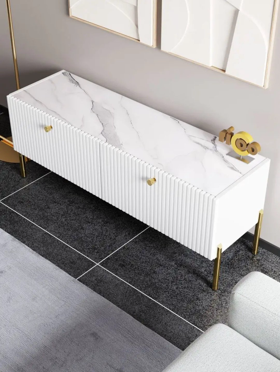 ТВ-тумба напольная и навесная Ricoo 158674155, 114.3x48x35.8 см, белый купить,NaN