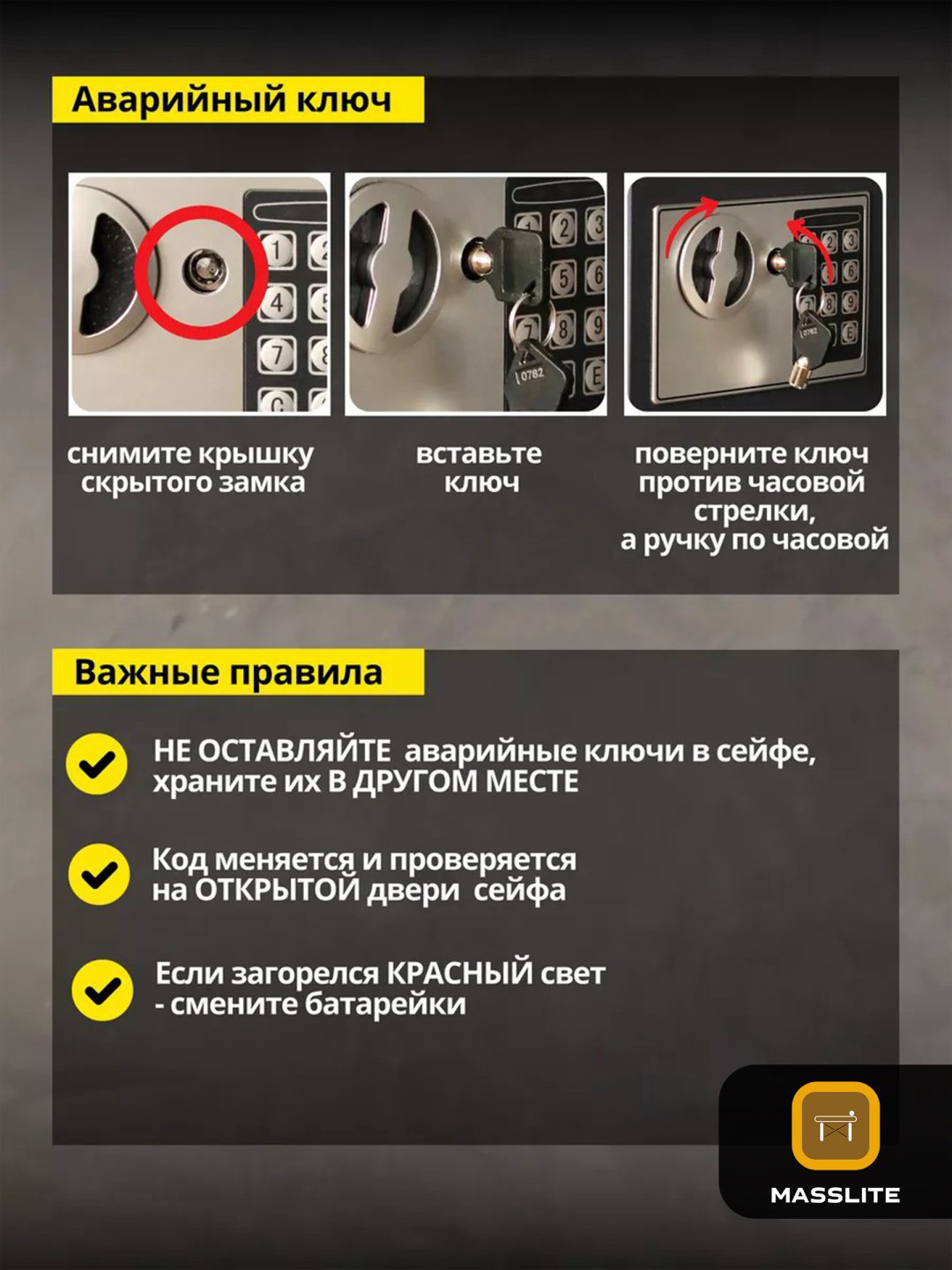 Сейф С-510002 электронный замок (350х280х300 мм) купить,NaN