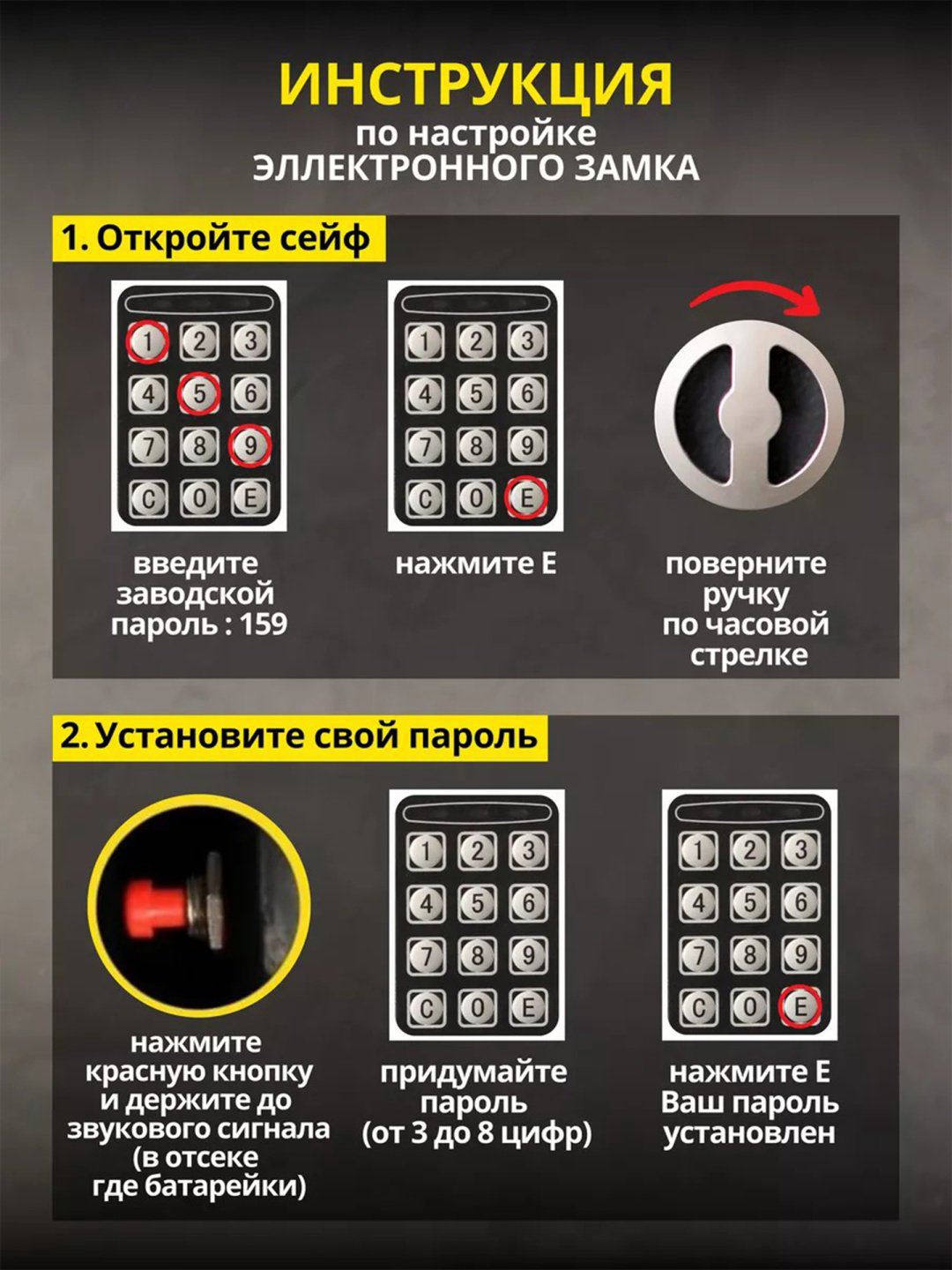 Сейф С-510002 электронный замок (350х280х300 мм) купить,NaN