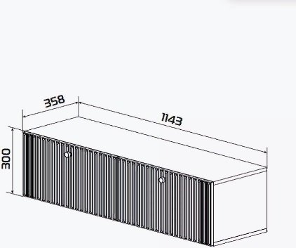 ТВ-тумба навесная Ricoo 158224625, 114x30x36 см, черный, темно-синий купить,NaN