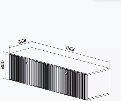 ТВ-тумба навесная Ricoo 158224625, 114x30x36 см, черный, темно-синий купить,NaN