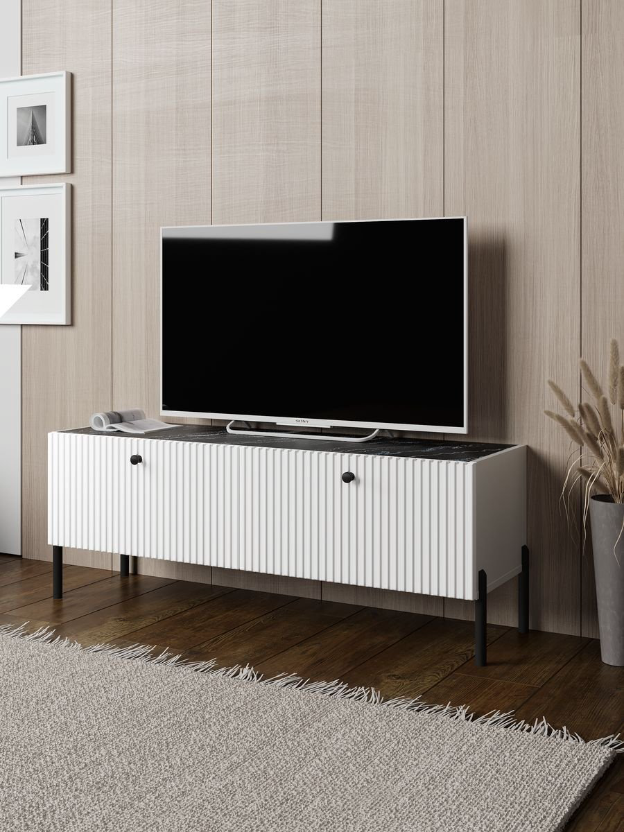 ТВ-тумба напольная Ricoo 74154, 114x48x36 см, черный, белый купить,NaN