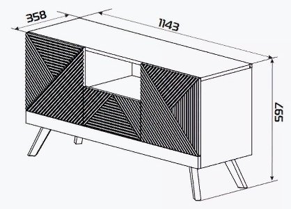 ТВ-тумба напольная Ricoo 158060498, 114x60x36 см, белый купить,NaN