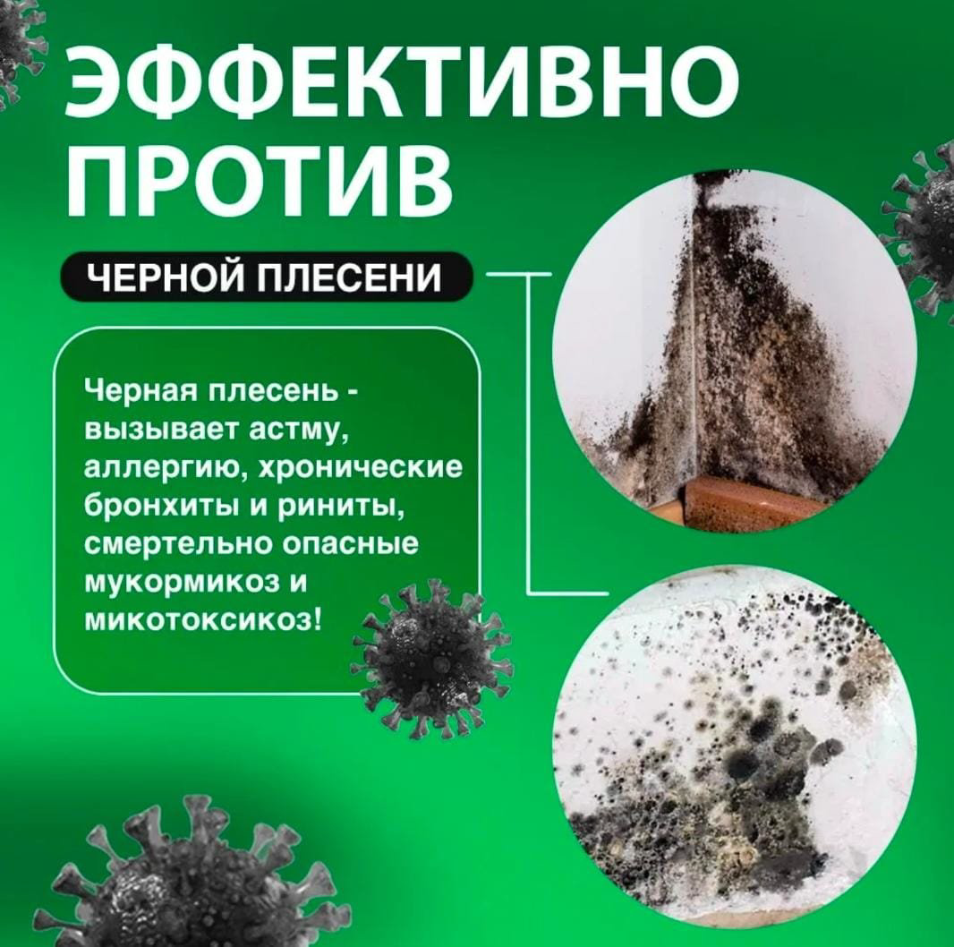 Средство против черной плесени и грибка, спрей, 500 мл купить,NaN