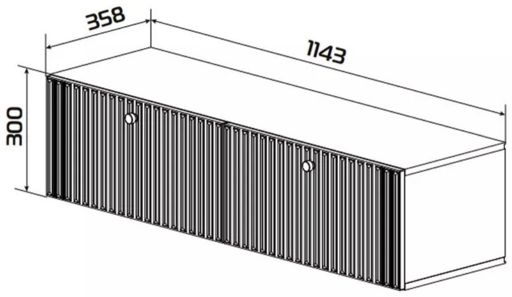 ТВ-тумба навесная Ricoo 232339460, 114x30x36 см, графит, темно-серый купить,NaN
