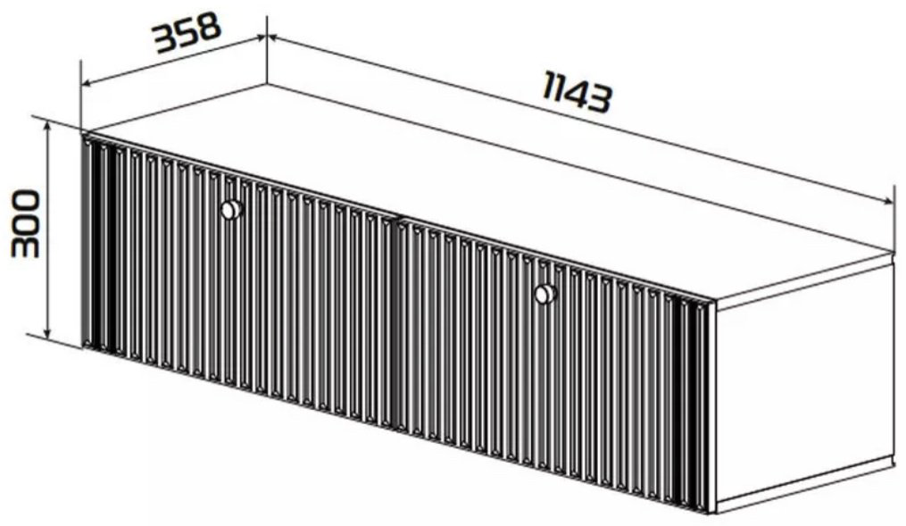 ТВ-тумба навесная Ricoo 232339460, 114x30x36 см, графит, темно-серый купить,NaN