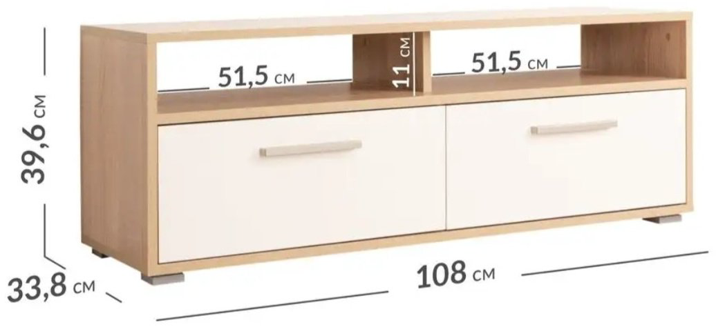 ТВ-тумба напольная F4 968256, 39.6x108x33.8 см, бежевый купить,NaN