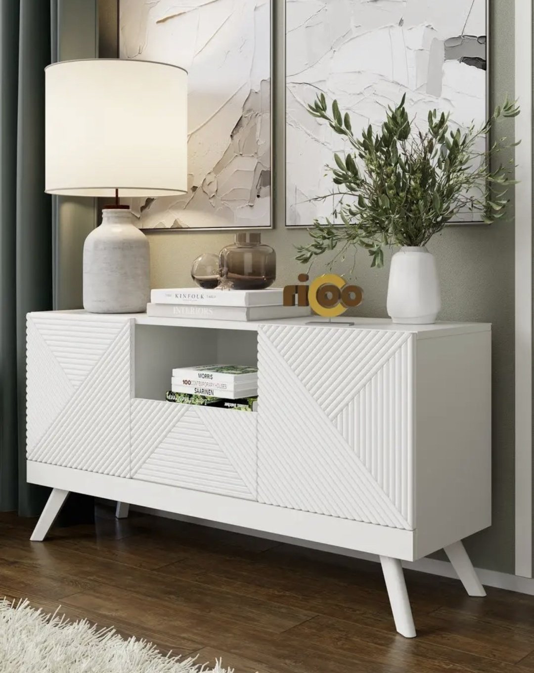 ТВ-тумба напольная AB mebel 146172, 114.3x59.7x35.1 см, белый купить,NaN