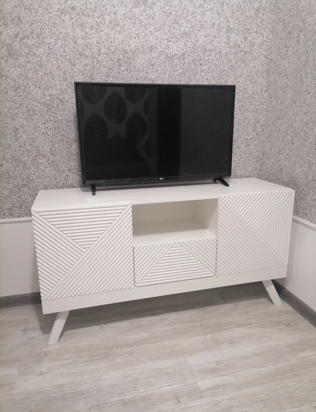 ТВ-тумба напольная AB mebel 146172, 114.3x59.7x35.1 см, белый купить,NaN