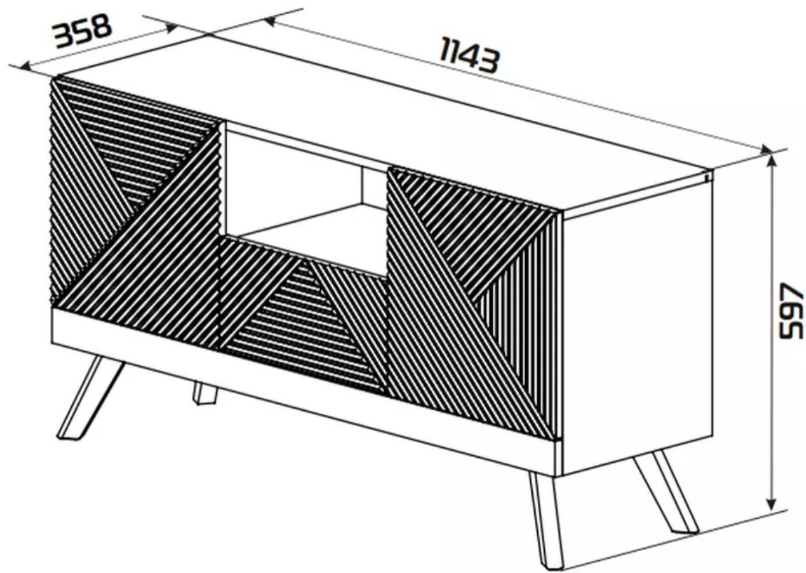 ТВ-тумба напольная AB mebel 146172, 114.3x59.7x35.1 см, белый купить,NaN