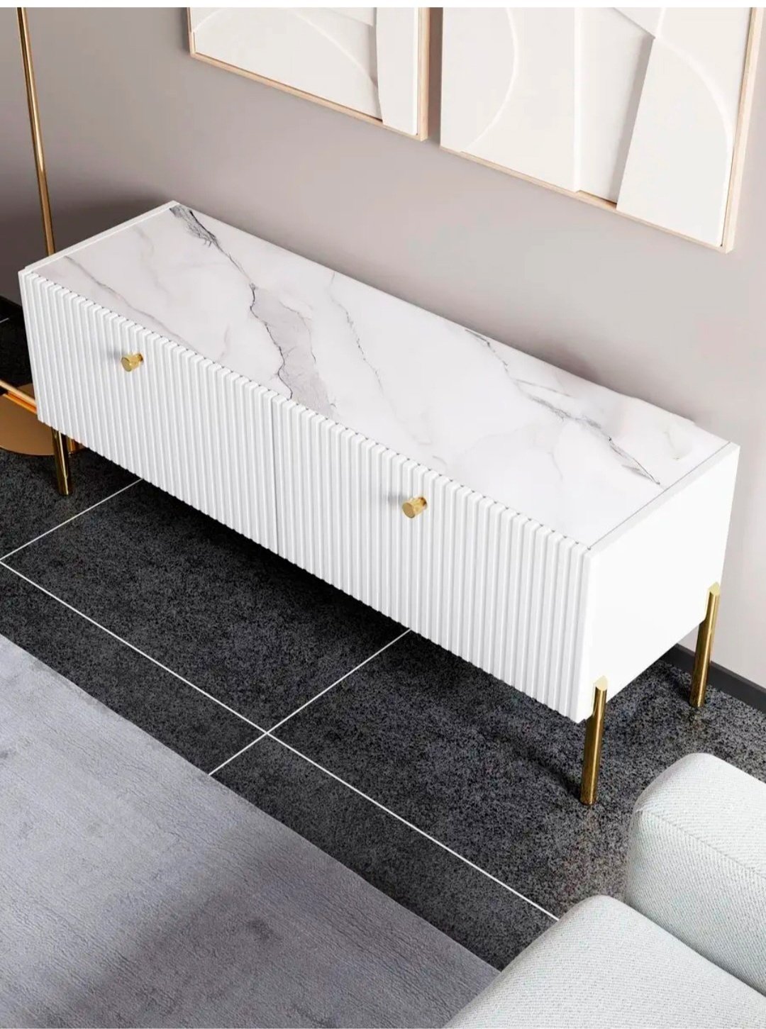 ТВ-тумба напольная MassLite Mina M-1, 114x48x36 см, белый купить,NaN