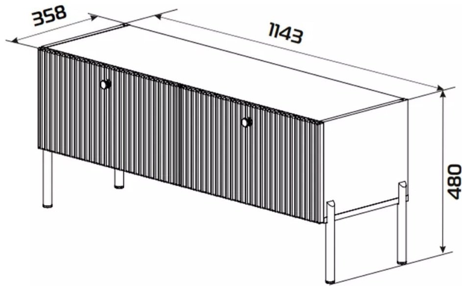 ТВ-тумба напольная MassLite Mina M-1, 114x48x36 см, белый купить,NaN