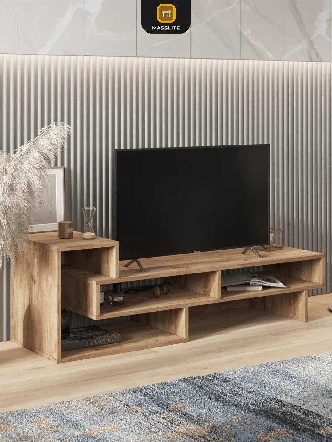 ТВ-тумба напольная MassLite ТВ-100005, 130x42x40 см, коричневый купить,NaN