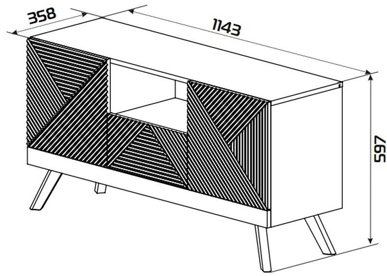 ТВ-тумба напольная MassLite Модерн, 114x60x36 см, графит, темно-коричневый купить,NaN