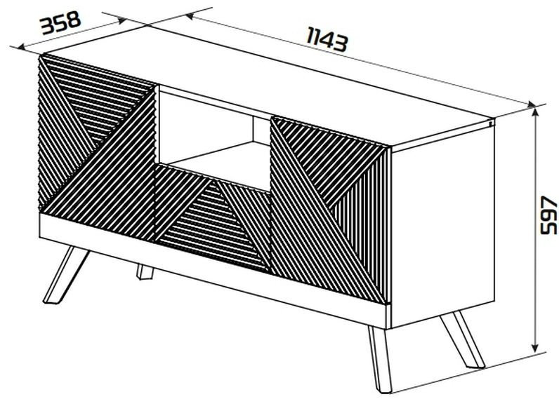 ТВ-тумба напольная MassLite Модерн, 114x60x36 см, графит, темно-коричневый купить,NaN