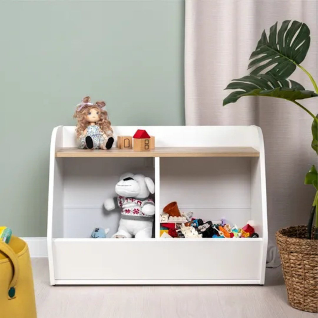 Стеллаж для игрушек в детскую, 75x32.1x55.7 см, белый купить,NaN