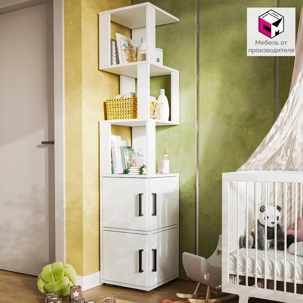 Стеллаж напольный ASU PLUS, 38x38x176 см, белый купить,NaN