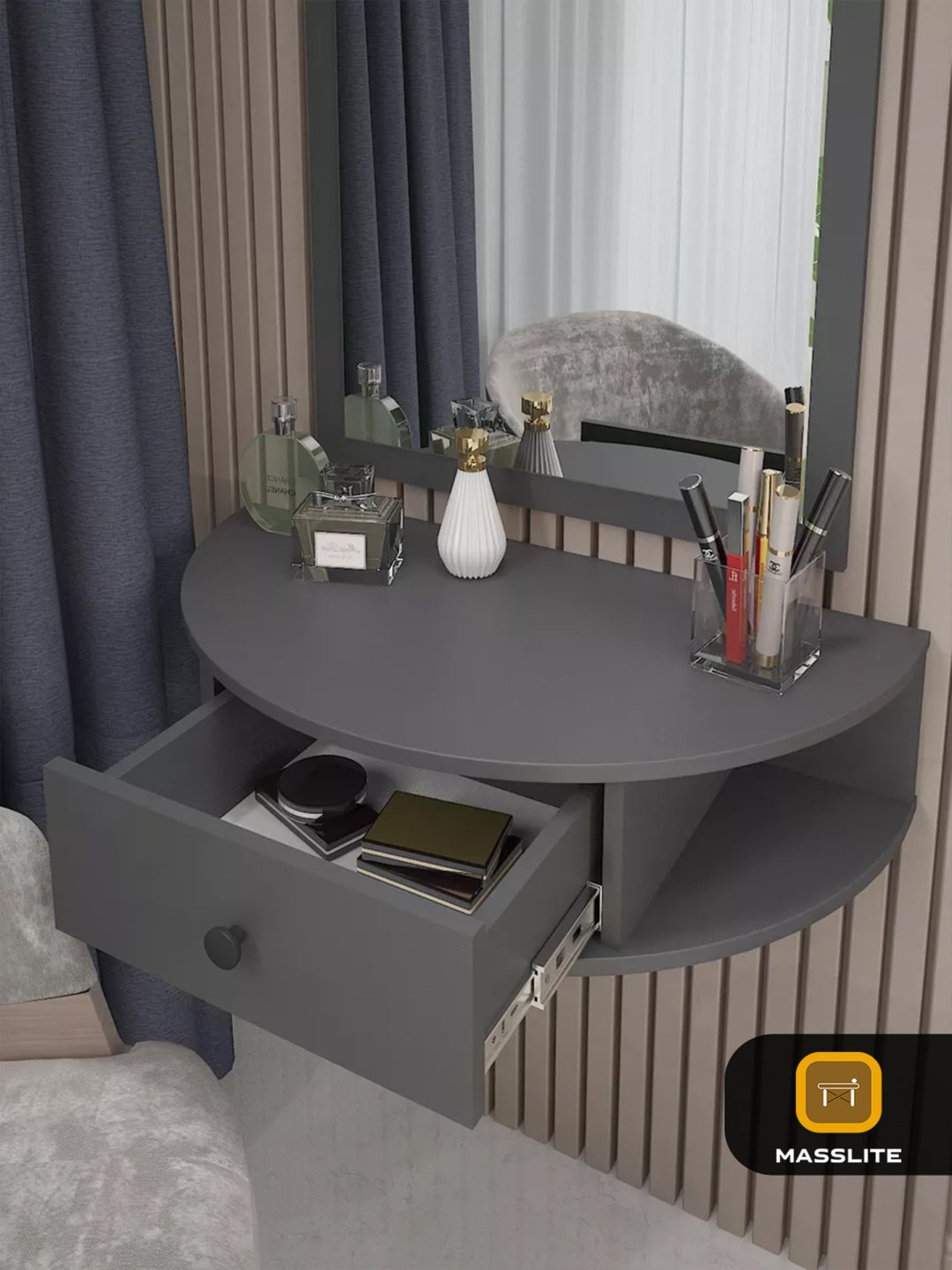 Туалетный столик MassLite BH-000054 75x40x18 см, ЛДСП, ДСП купить,NaN