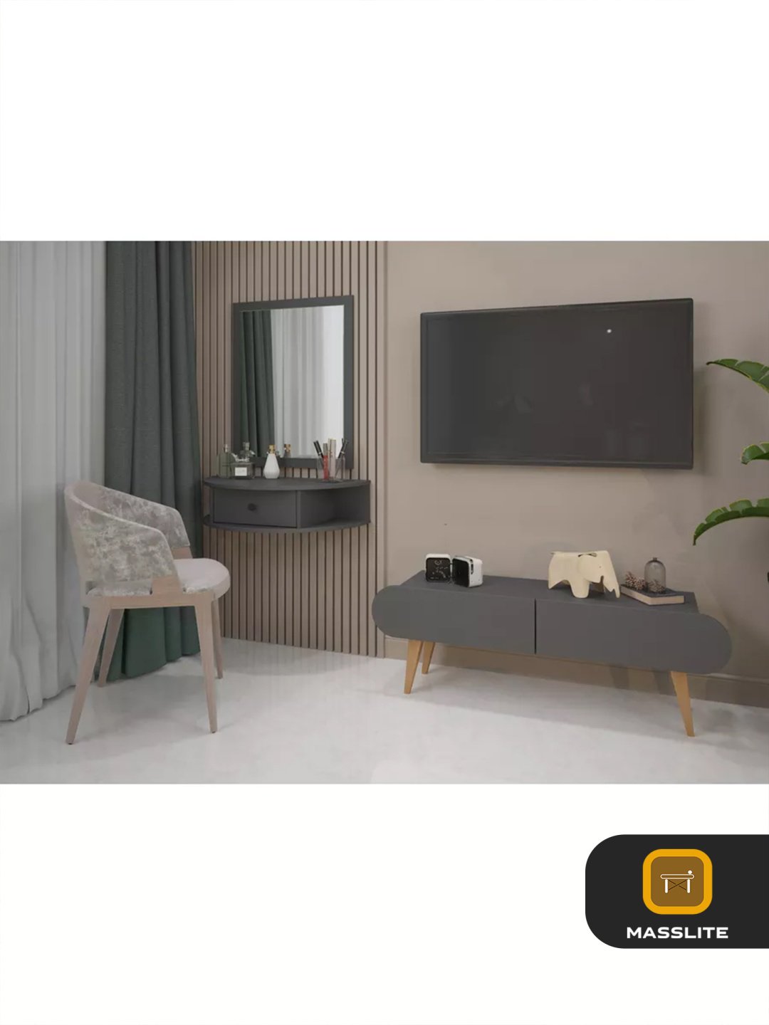 Туалетный столик MassLite BH-000054 75x40x18 см, ЛДСП, ДСП купить,NaN