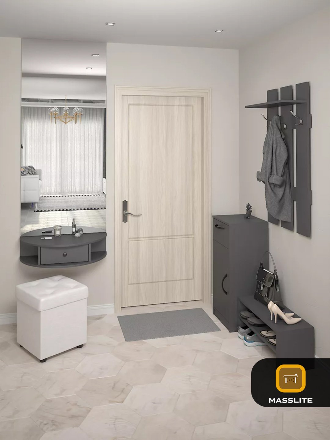 Туалетный столик MassLite BH-000054 75x40x18 см, ЛДСП, ДСП купить,NaN