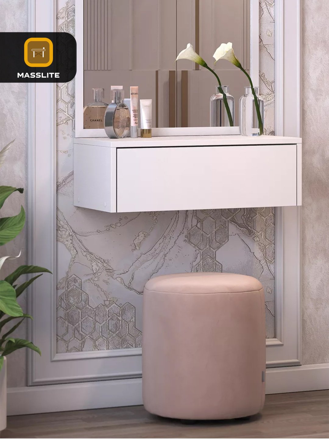 Туалетный столик MassLite DD-001151 61x29x20 см, ЛДСП купить,NaN