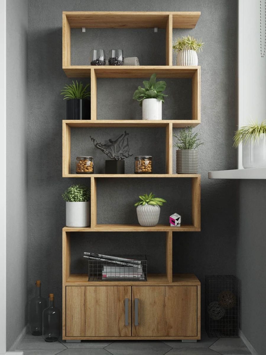 Стеллаж напольный RIZIQ, 73x25x176 см, коричневый купить,NaN