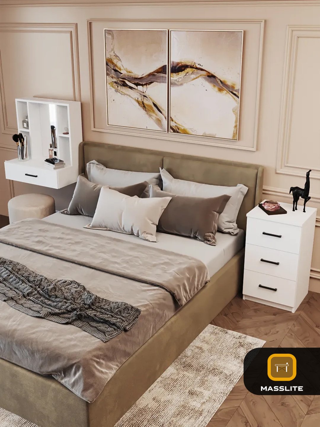 Туалетный столик MassLite BH-000052 60x35x65.4 см, ЛДСП купить,NaN
