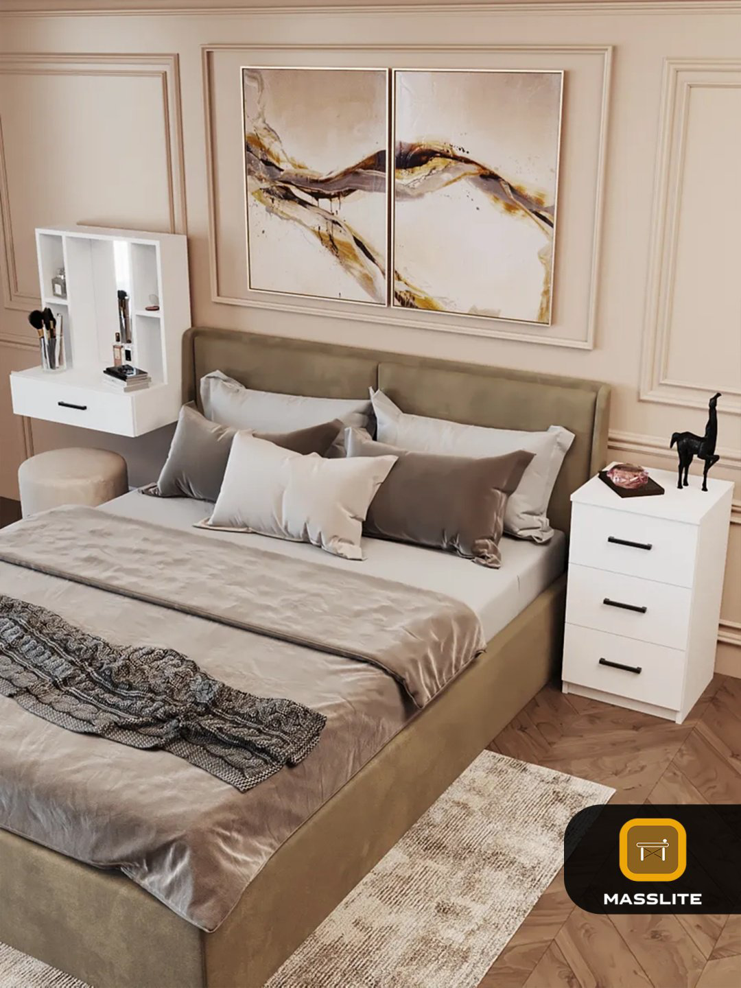 Туалетный столик MassLite BH-000052 60x35x65.4 см, ЛДСП купить,NaN