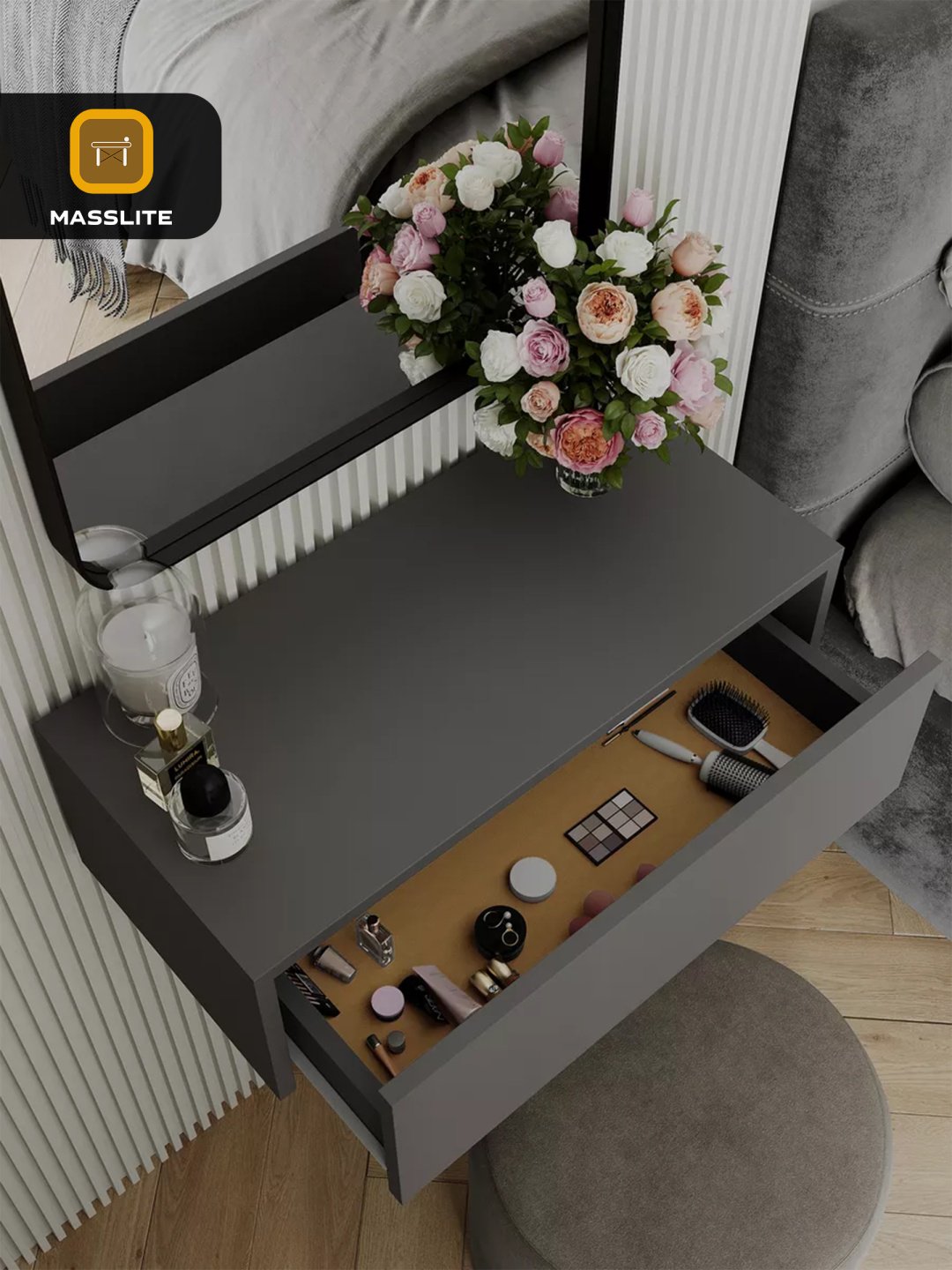 Туалетный столик MassLite DD-001152 61x29x20 см, ЛДСП купить,NaN
