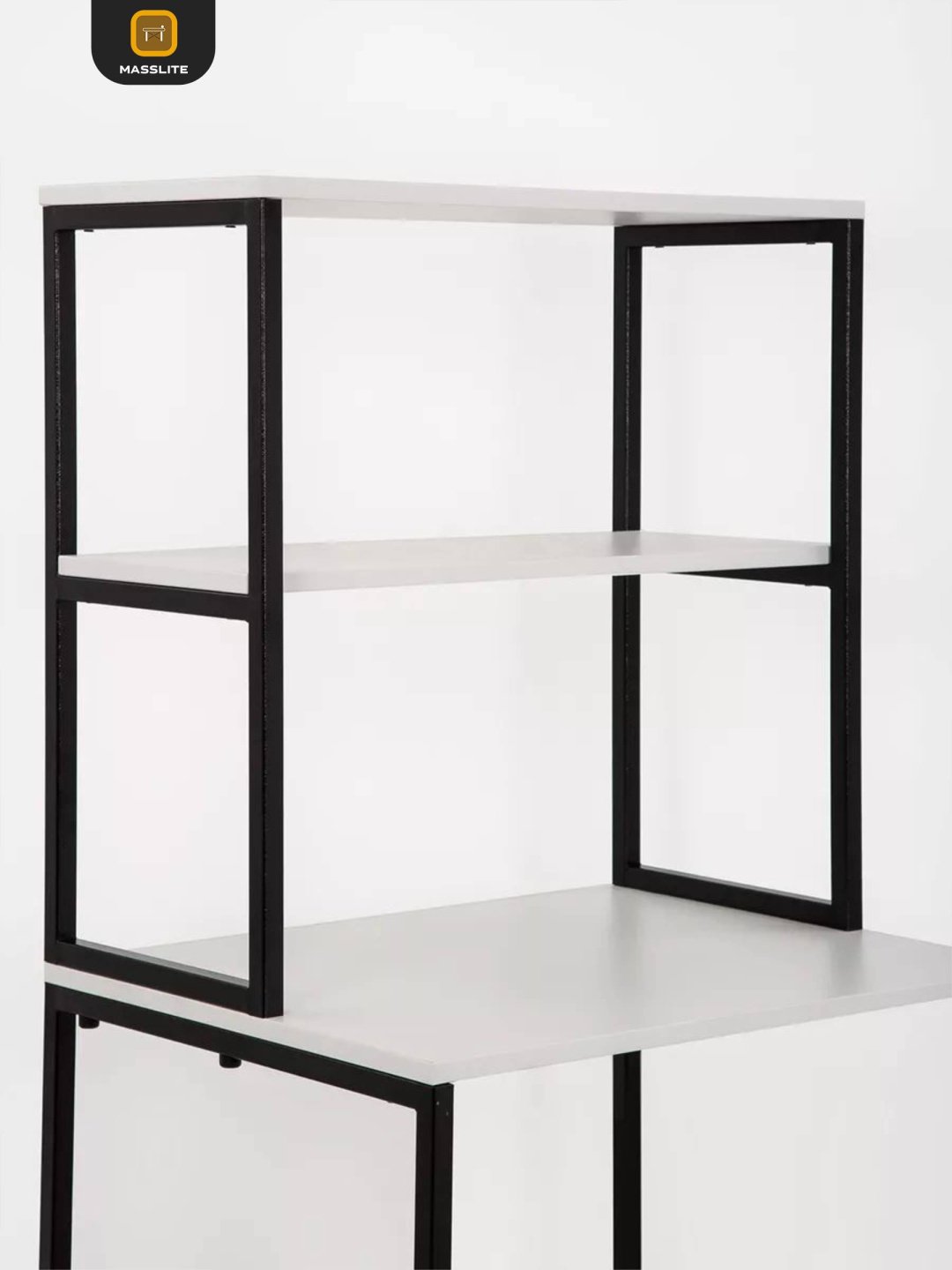 Стеллаж над стиральной машиной MassLite, 66x55x165 см, черный, белый купить,NaN