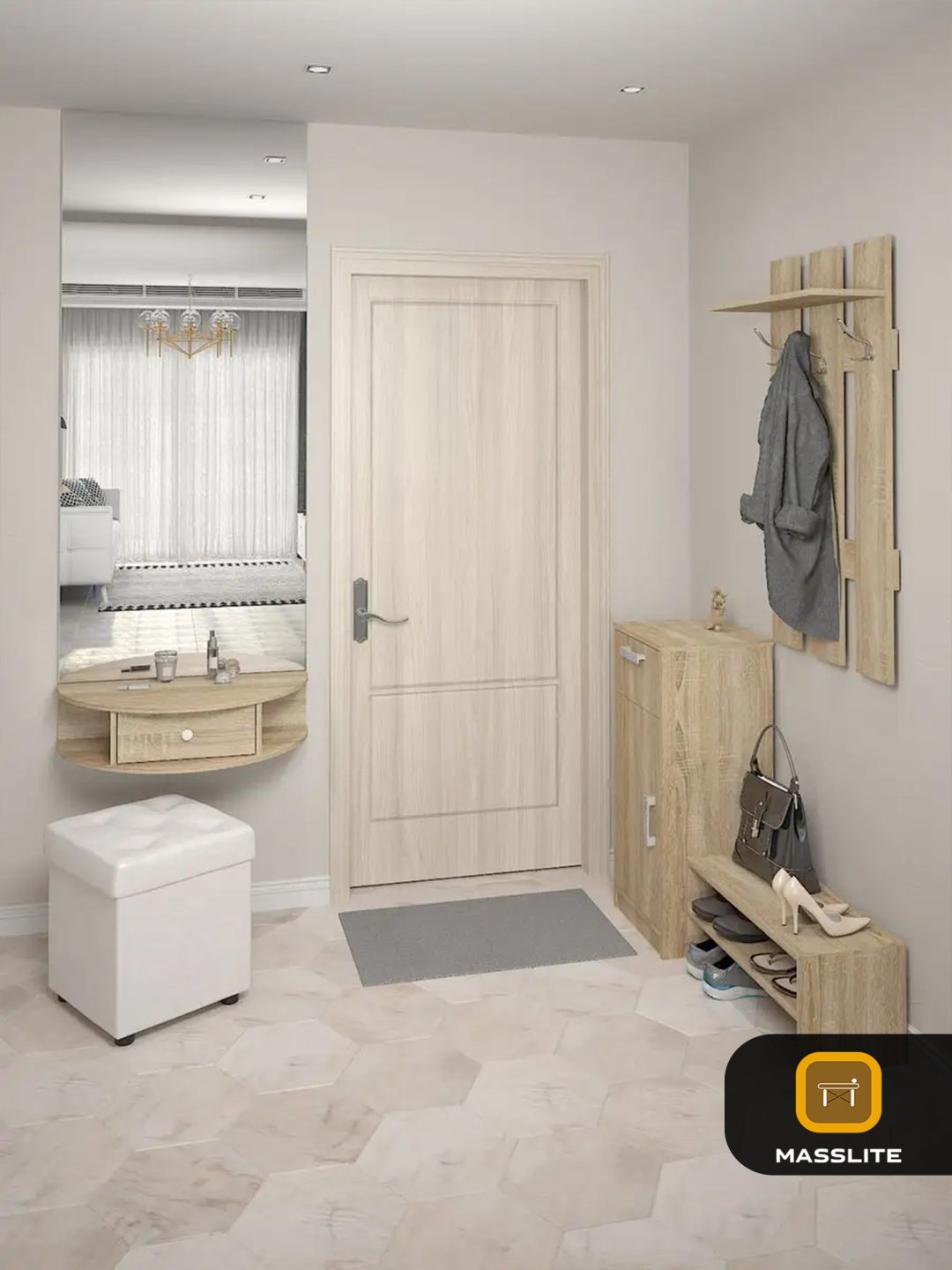 Туалетный столик MassLite BH-000055 75x40x18 см, ЛДСП, ДСП купить,NaN