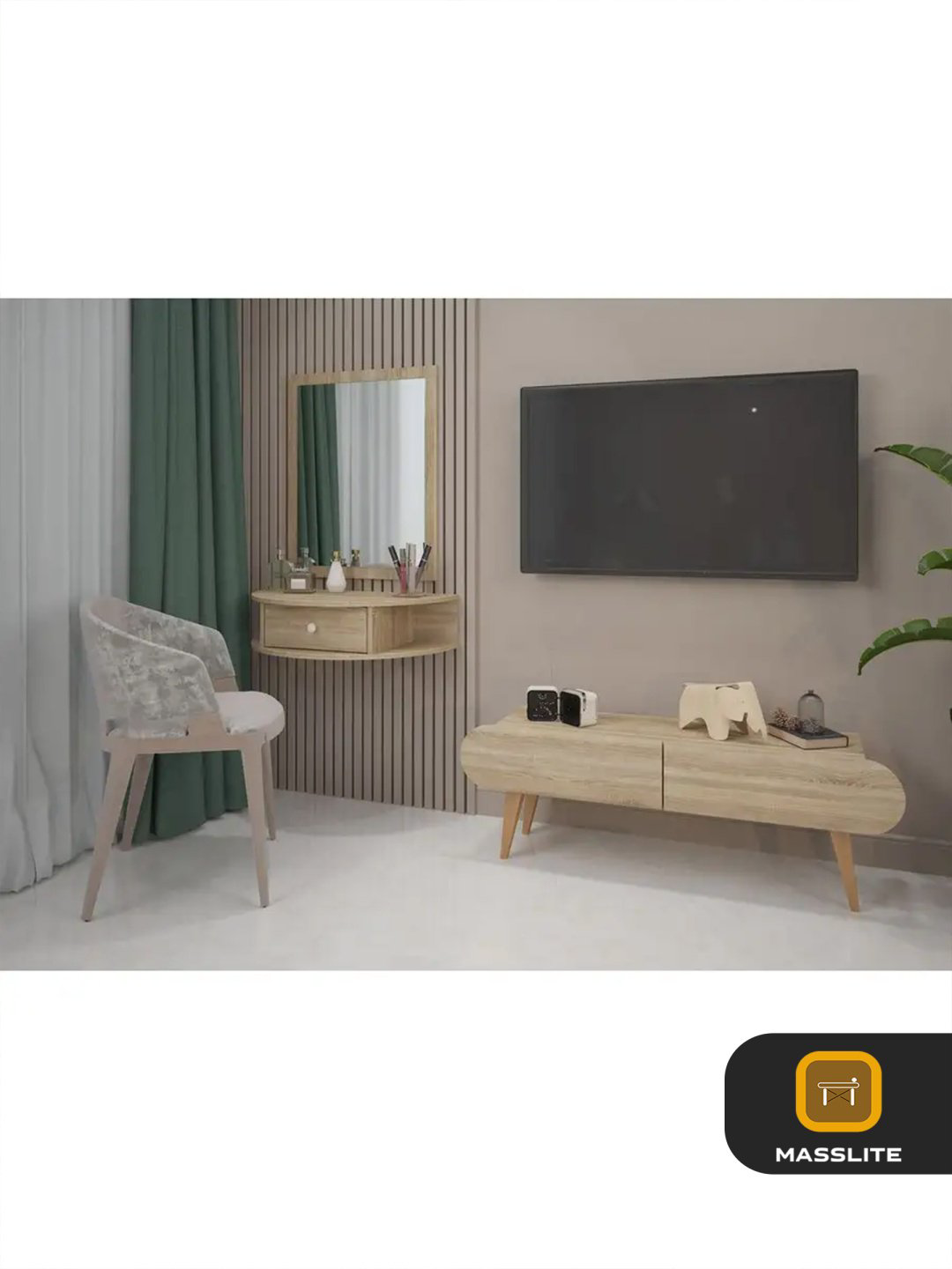 Туалетный столик MassLite BH-000055 75x40x18 см, ЛДСП, ДСП купить,NaN