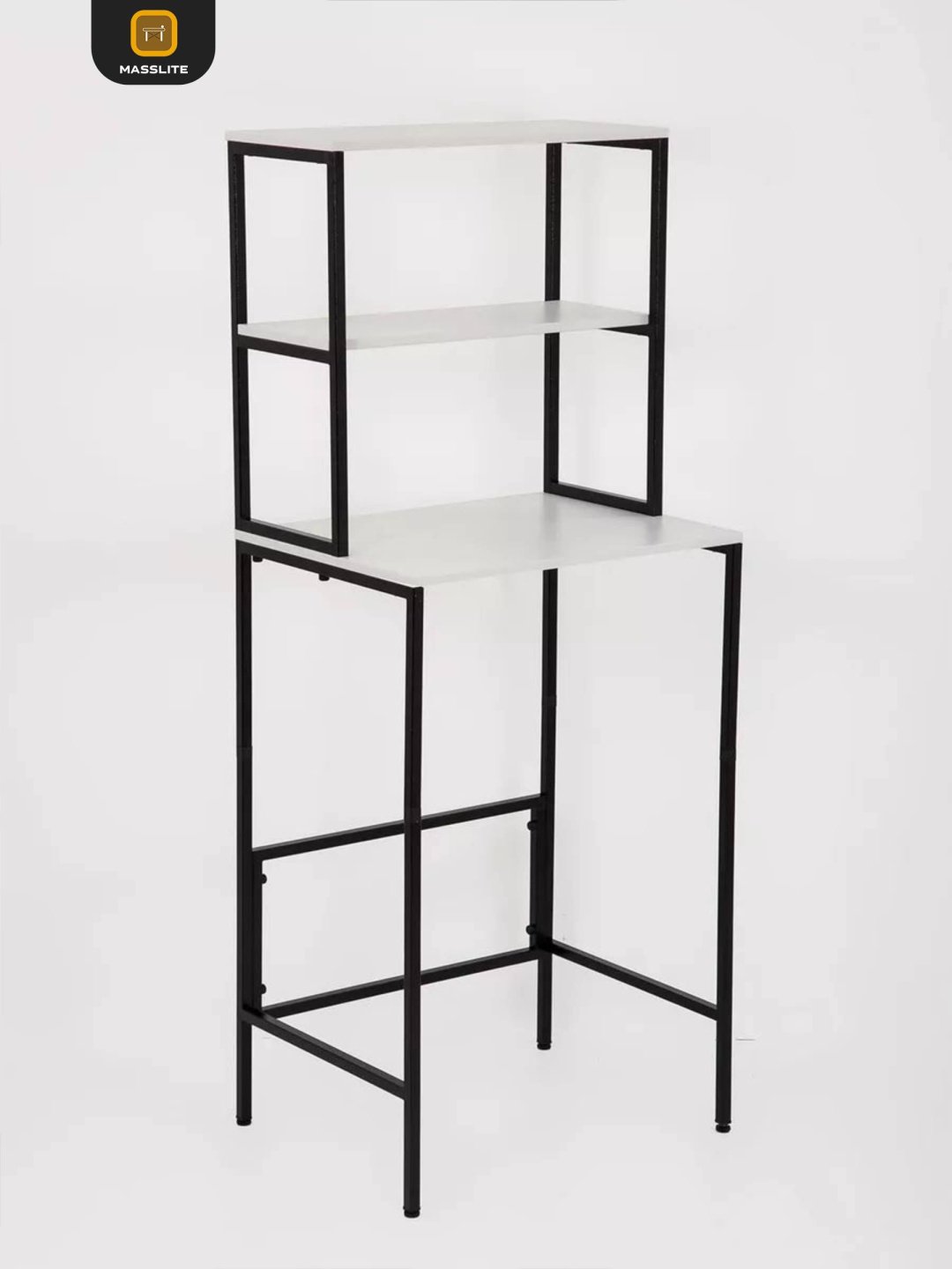 Стеллаж над стиральной машиной MassLite, 66x55x165 см, черный, белый купить,NaN