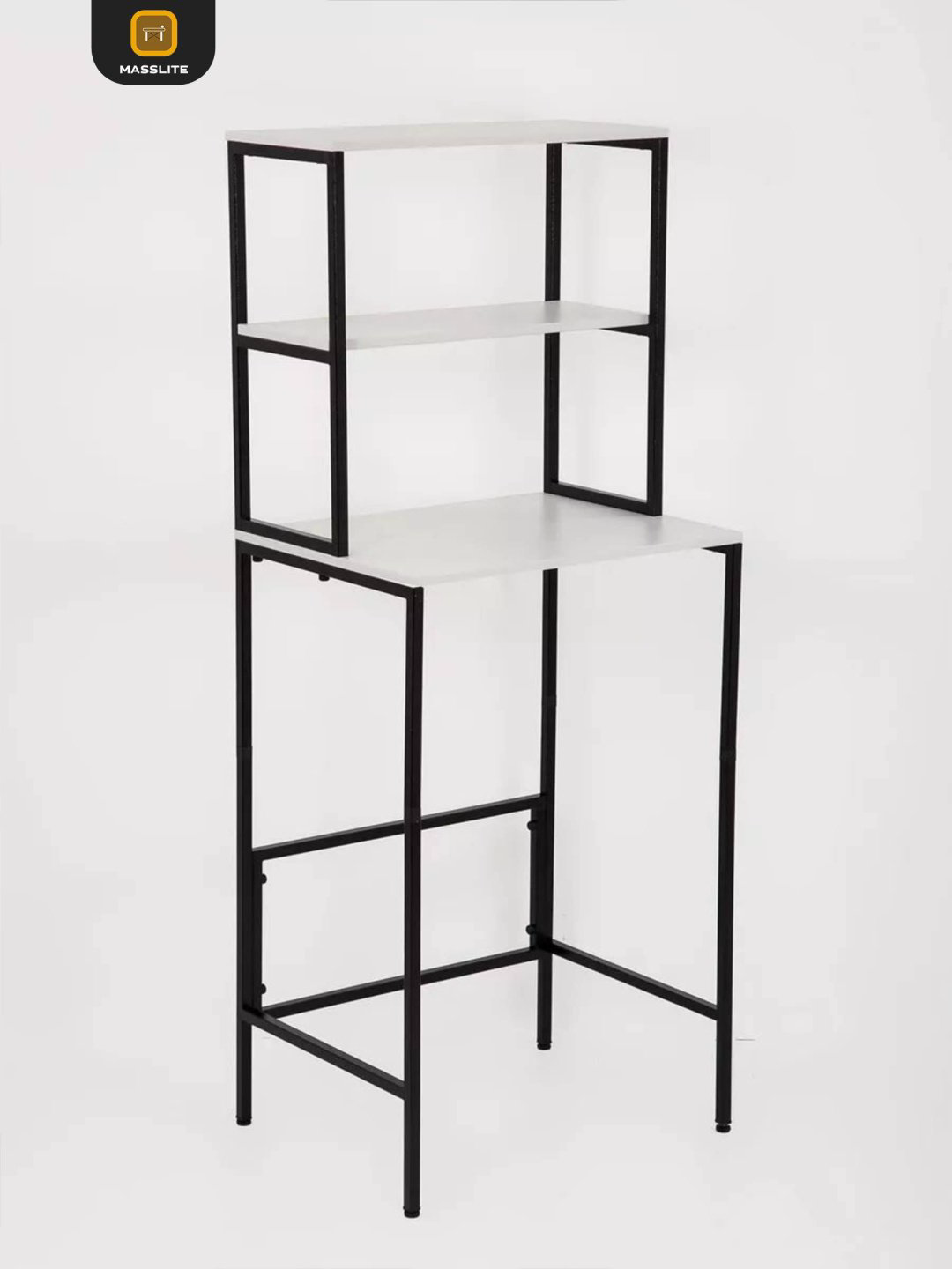 Стеллаж над стиральной машиной MassLite, 66x55x165 см, черный, белый купить,NaN