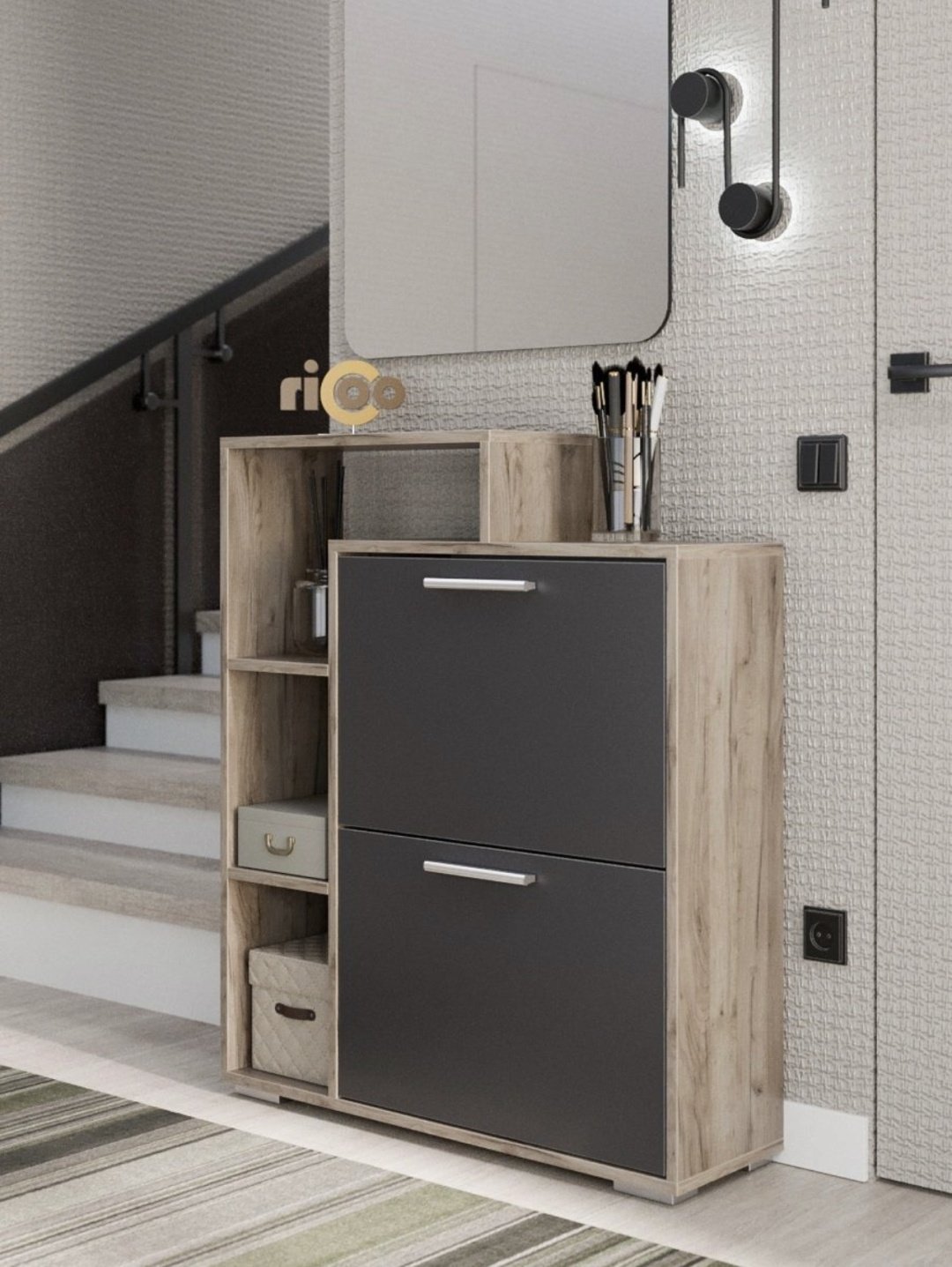 Обувница Ricoo 74x24x90 см, ЛДСП купить,NaN