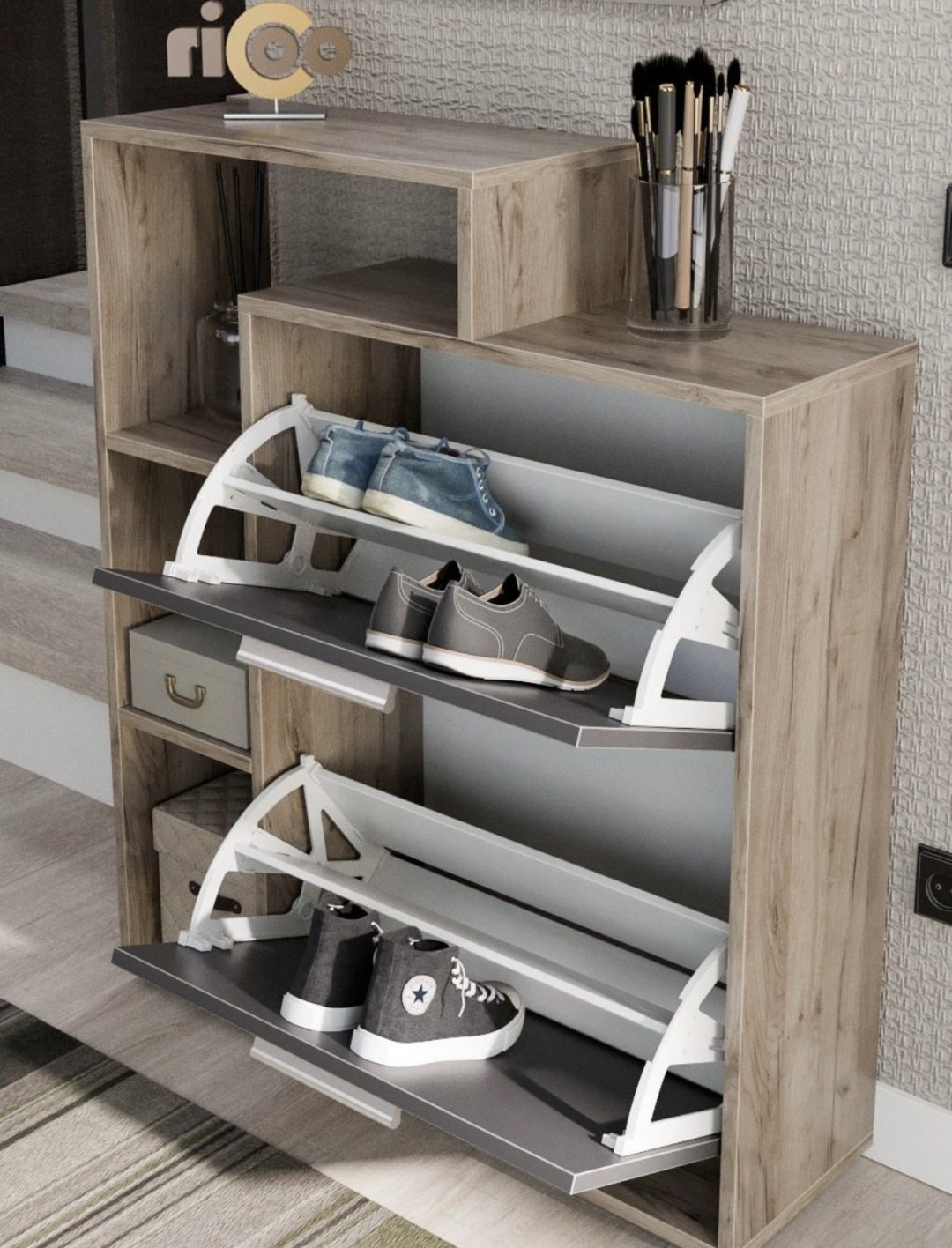 Обувница Ricoo 74x24x90 см, ЛДСП купить,NaN