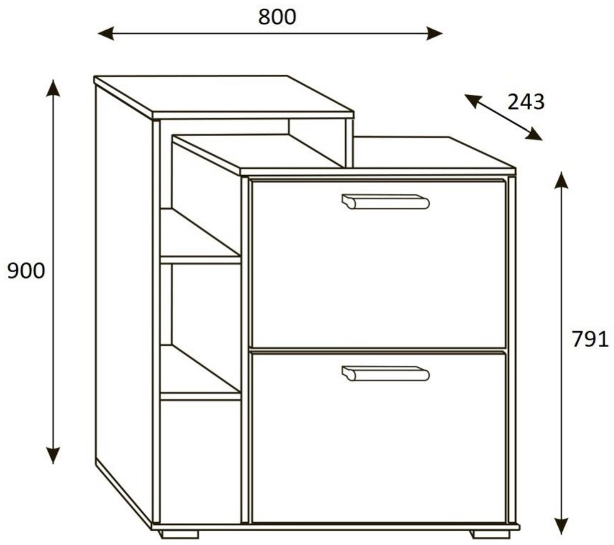Обувница Ricoo 74x24x90 см, ЛДСП купить,NaN