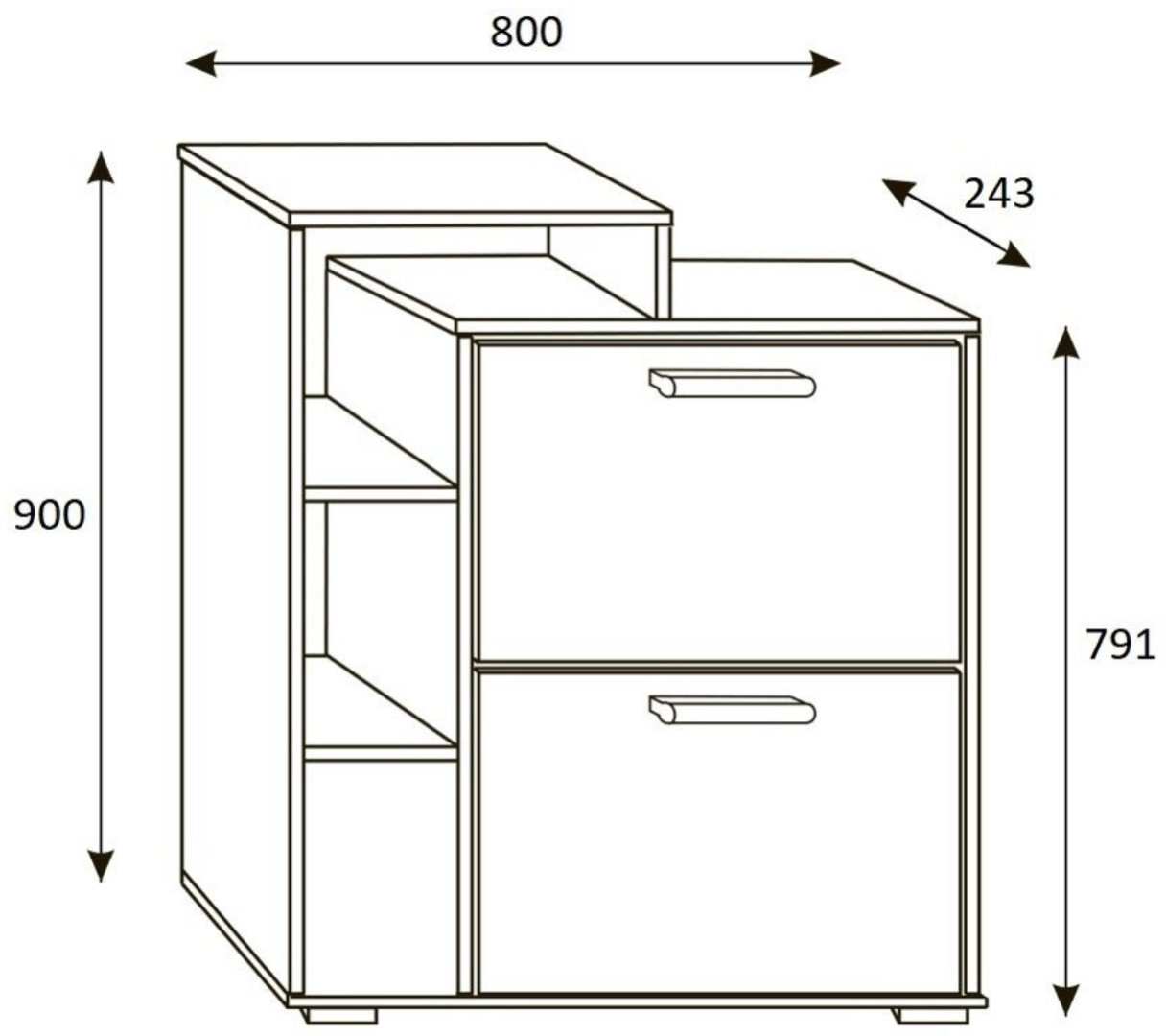Обувница Ricoo 74x24x90 см, ЛДСП купить,NaN