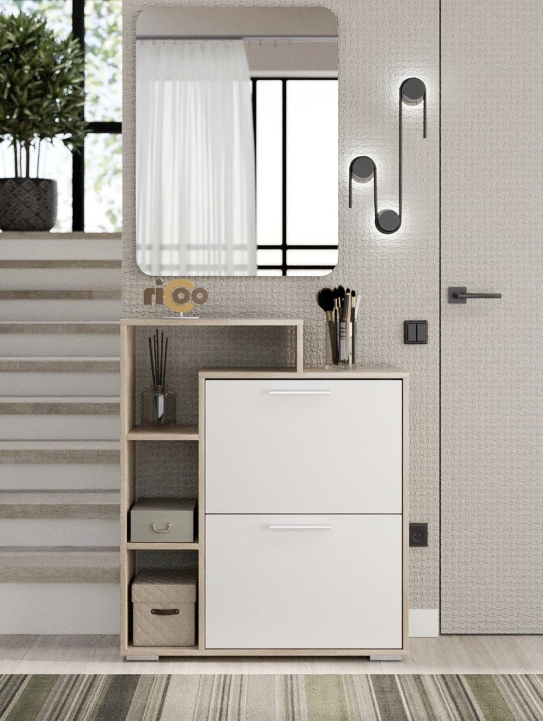 Обувница Ricoo 74x24.30x90 см, ЛДСП купить,NaN