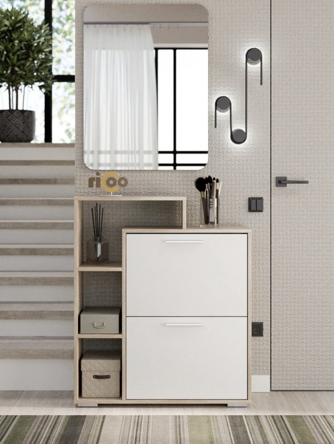 Обувница Ricoo 74x24.30x90 см, ЛДСП купить,NaN