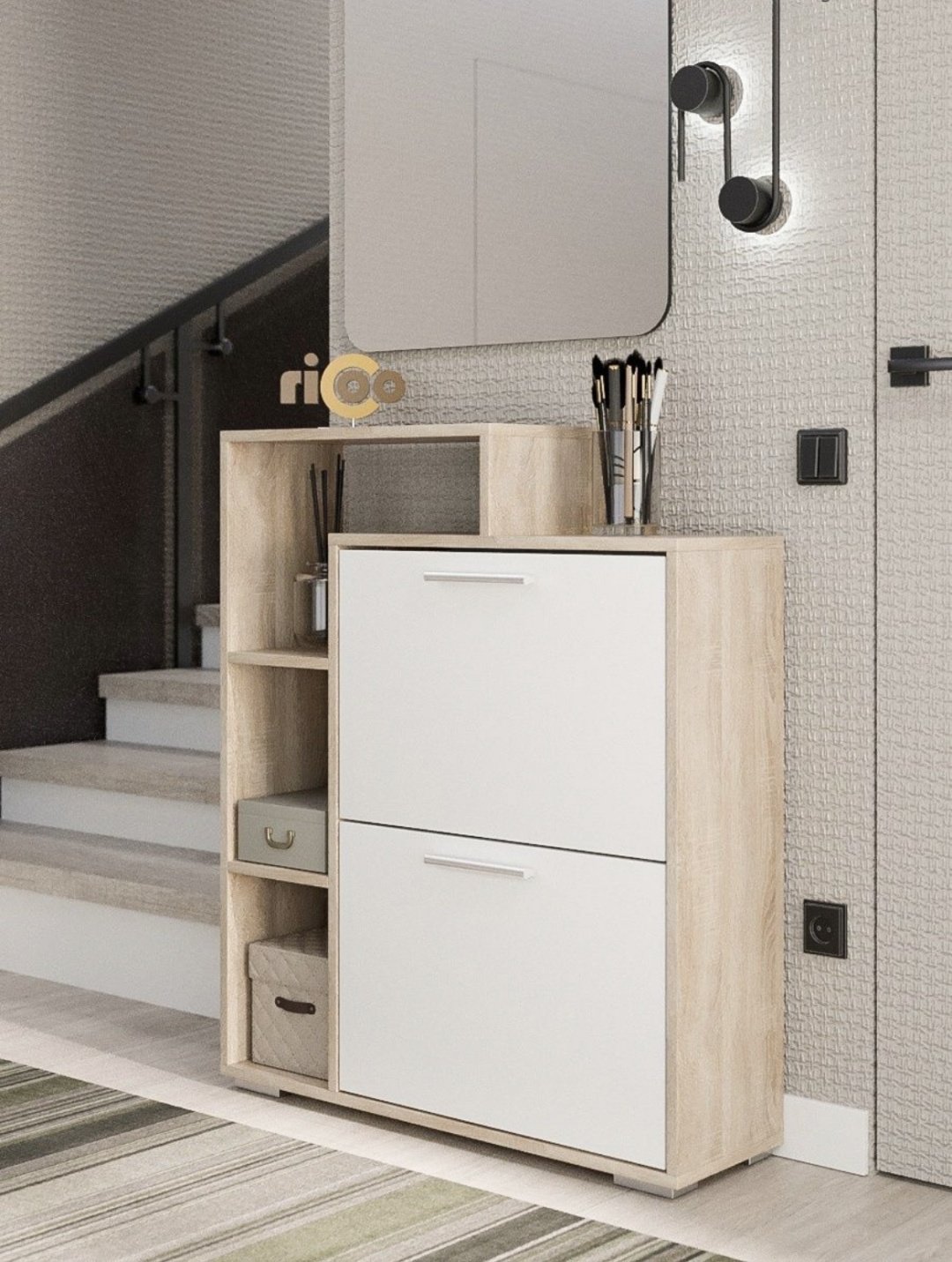 Обувница Ricoo 74x24.30x90 см, ЛДСП купить,NaN