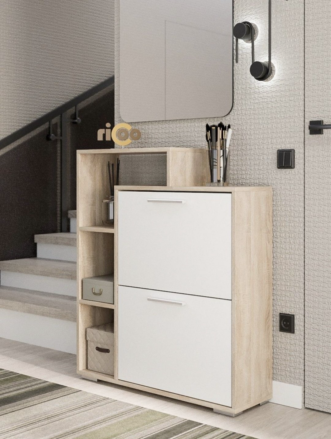 Обувница Ricoo 74x24.30x90 см, ЛДСП купить,NaN