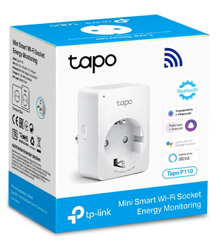 Умная Wi-Fi розетка TP-Link Tapo P110 белая