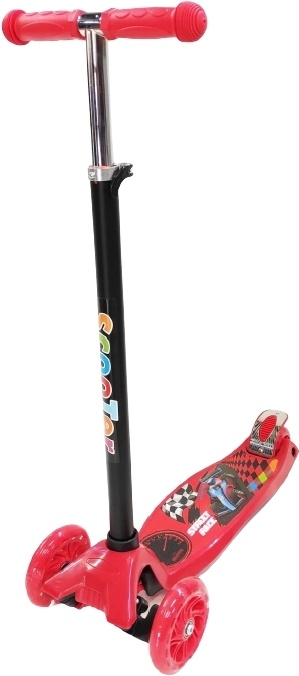 Самокат детский ScooTer Junior Cartoon 89765 красный