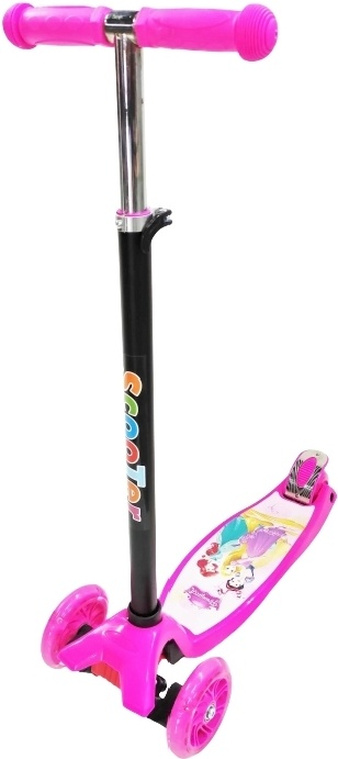 Самокат детский ScooTer Junior Cartoon 89765-4 розовый
