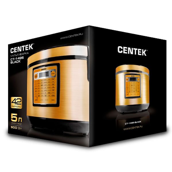 Мультиварка Centek CT-1495 Ceramic золотистая купить,0