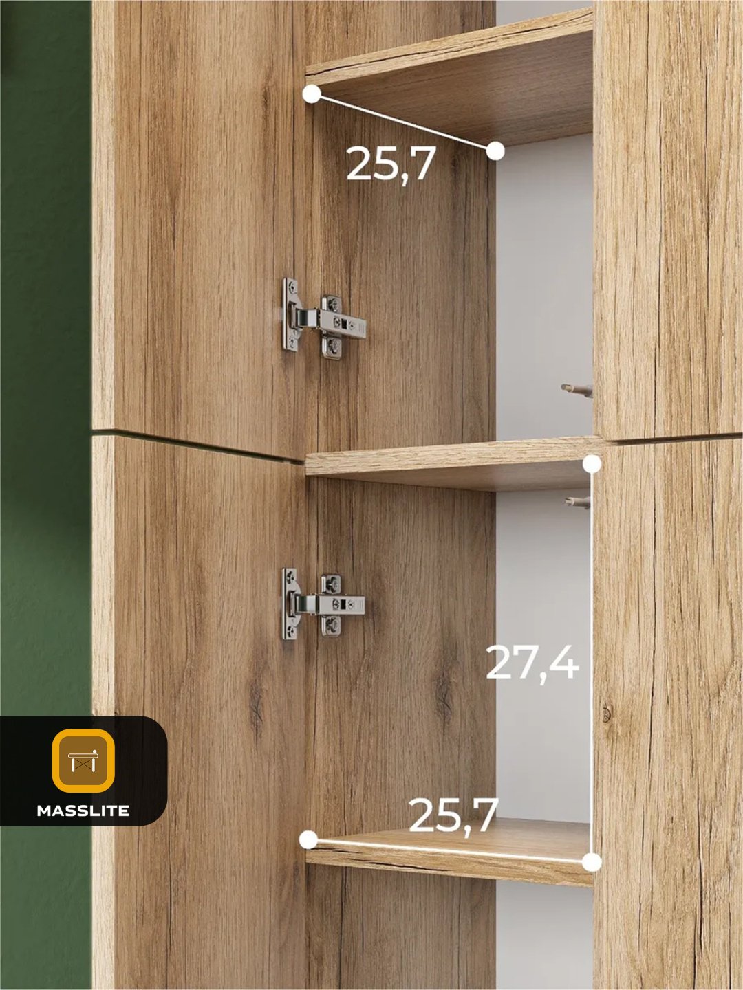 Шкаф-пенал MassLite DD-001244, 29x178х27.3 см, светло-коричневый купить,NaN