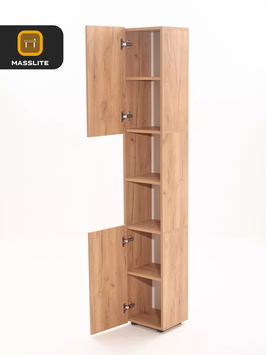 Шкаф-пенал MassLite ШП-300010, 30x180х27 см, коричневый купить,NaN