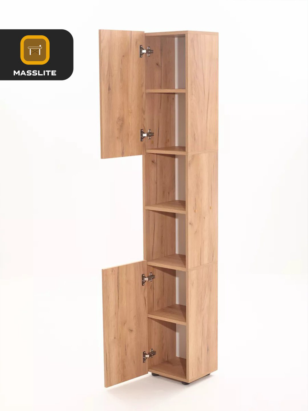Шкаф-пенал MassLite ШП-300010, 30x180х27 см, коричневый купить,NaN