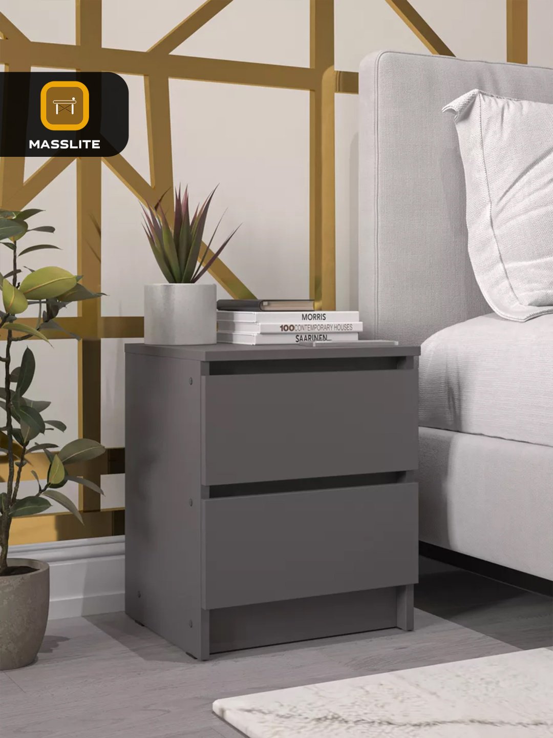 Тумба MassLite DD-001146, 40x48x35 см, графит купить,NaN